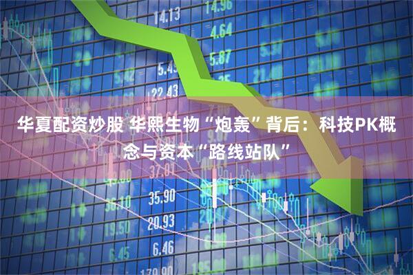 华夏配资炒股 华熙生物“炮轰”背后：科技PK概念与资本“路线站队”